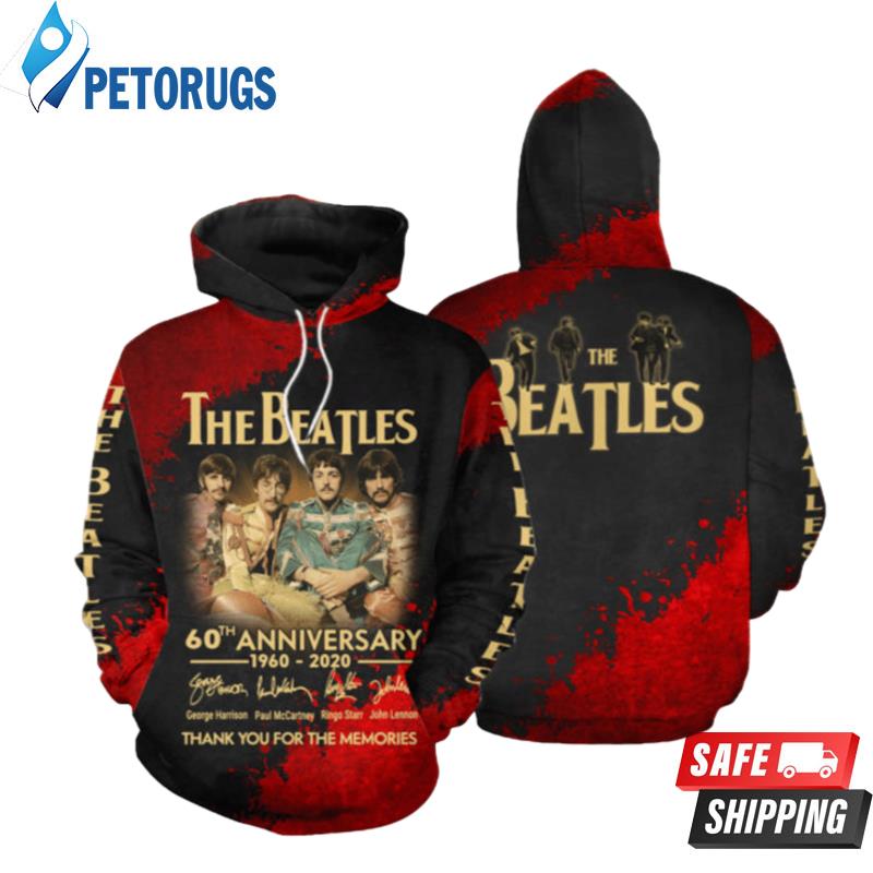 The Beatles 60Th Anniversary 1960 2020 And Up The Beatles 60Th Anniversary 1960 2020 The Beatles 3D Hoodie
