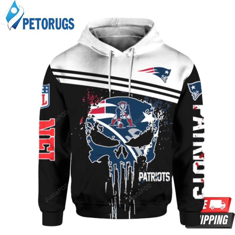 The Punisher Skull Men And Women And New England Patriots New England Patriots 3D Hoodie