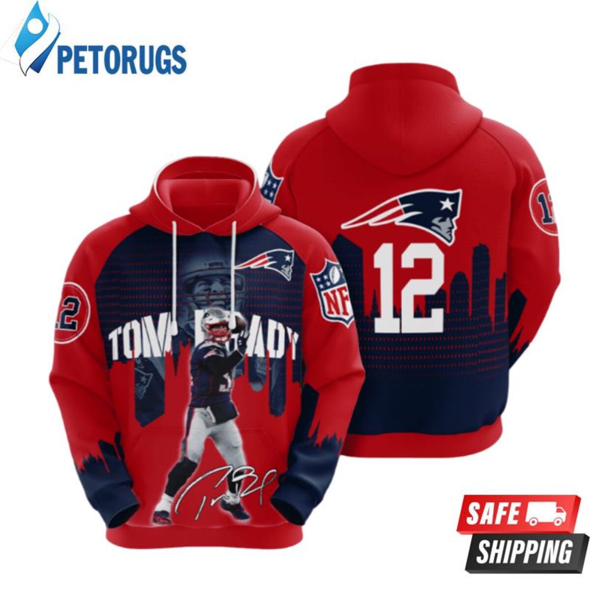 Tom Brady New England Patriots 3D Hoodie - Peto Rugs