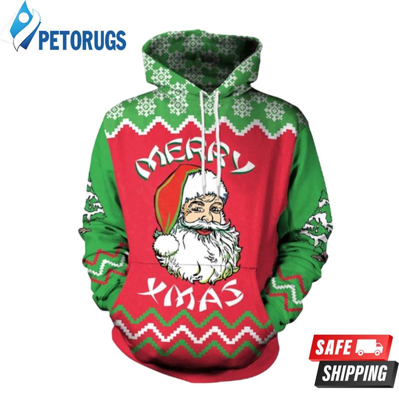 Typical Father Christmas & Reindeer S 3D Hoodie