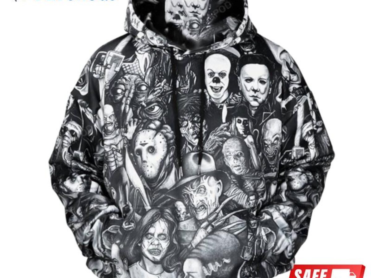 Womens All Horror Movie 3D Hoodie Peto Rugs