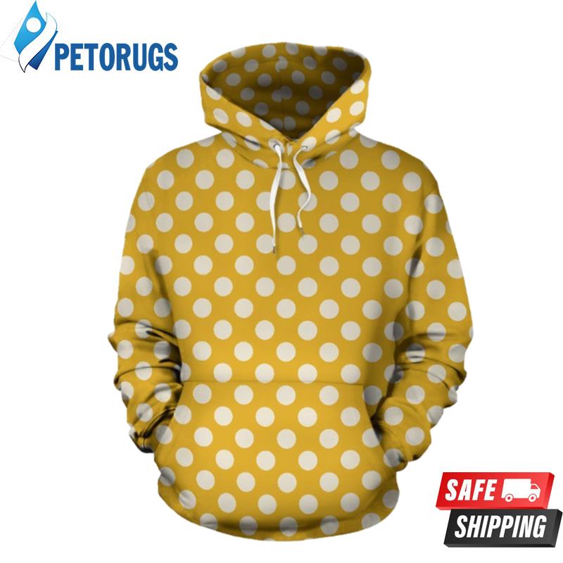 Yellow White Polka Dot Pattern 3D Hoodie