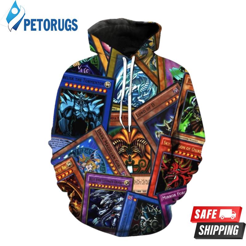 Yu Gi Oh! Trading Cawowords Collage 3D Hoodie