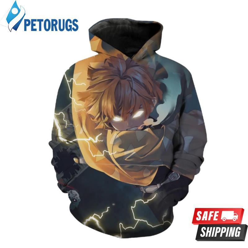 Zenitsu Agatsuma Emon Slayer Lightening Zenitsu 3D Hoodie