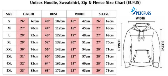 3D Hoodie Size Chart