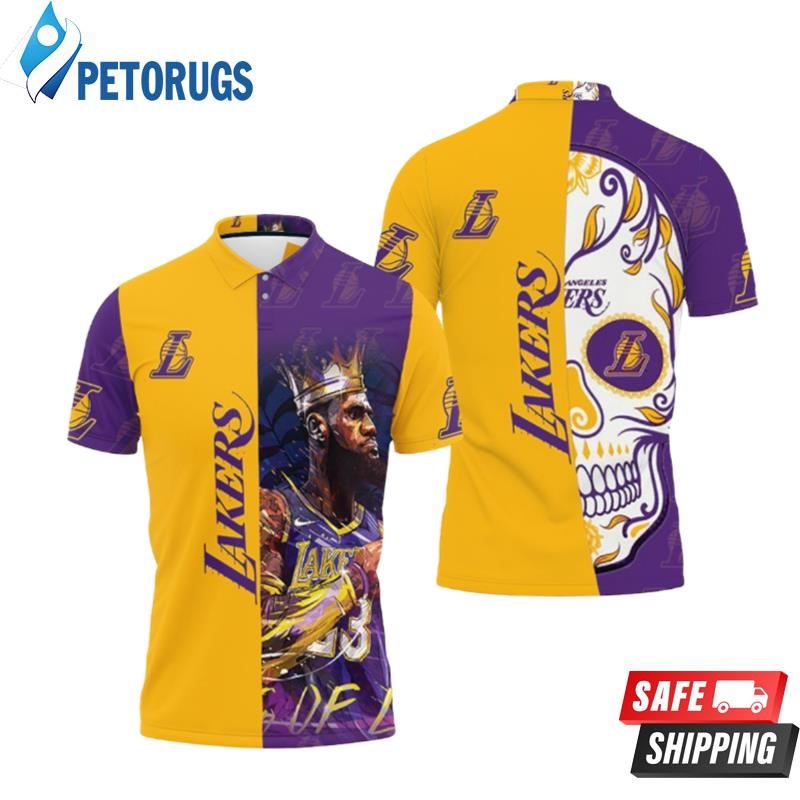 23 Lebron James Los Angeles Lakers Nba Western Conference Skull Logo Polo  Shirts - Peto Rugs