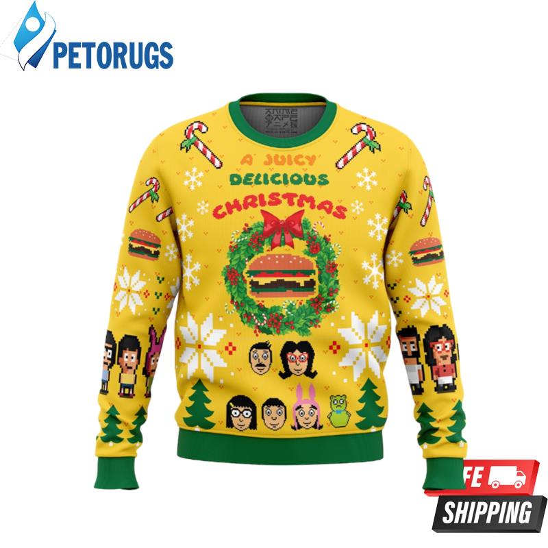 A Juicy Delicious Christmas Bob's Burgers Ugly Christmas Sweaters