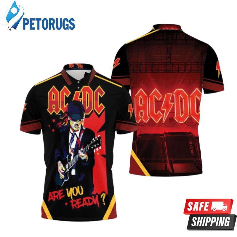 Acdc Angus Young Are You Ready Popart Polo Shirts