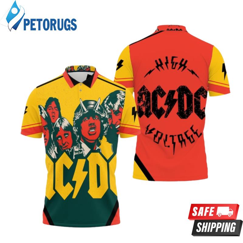 Acdc Demon Red Yellow Polo Shirts