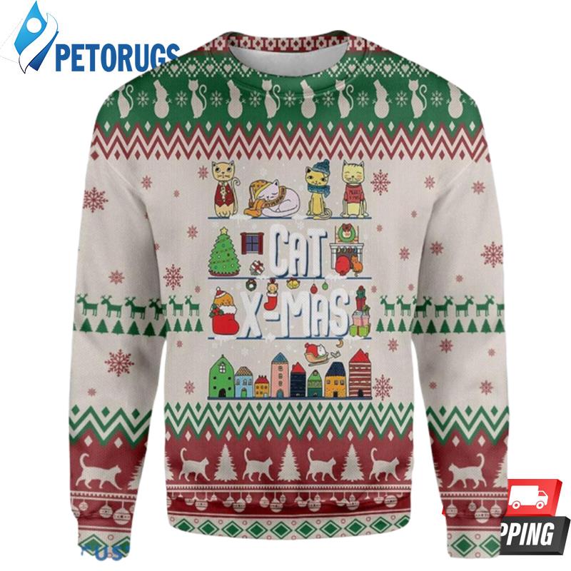 Adorable Cat Xmas Ugly Christmas Sweaters
