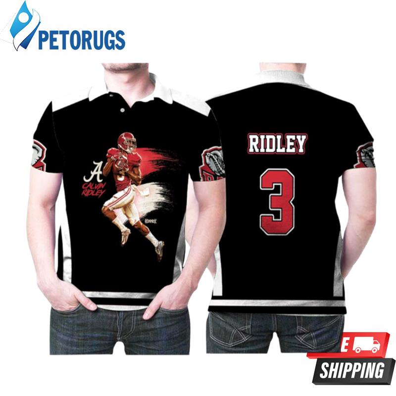 Alabama Crimson Tide Calvin Ridley 3 Great Player Football For Alabama Fans 2 Polo Shirts