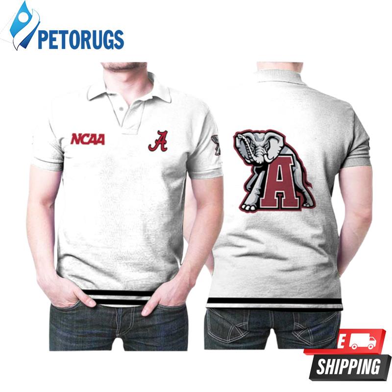 Alabama Crimson Tide Ncaa Classic White With Mascot Logo Gift For Alabama Crimson Tide Fans Polo Shirts