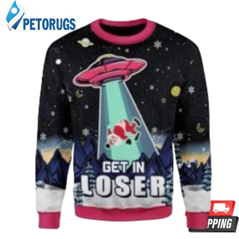 Alien Get In Loser Ugly Christmas Sweater  For Men & Women  Adult  US3521 Ugly Christmas Sweaters