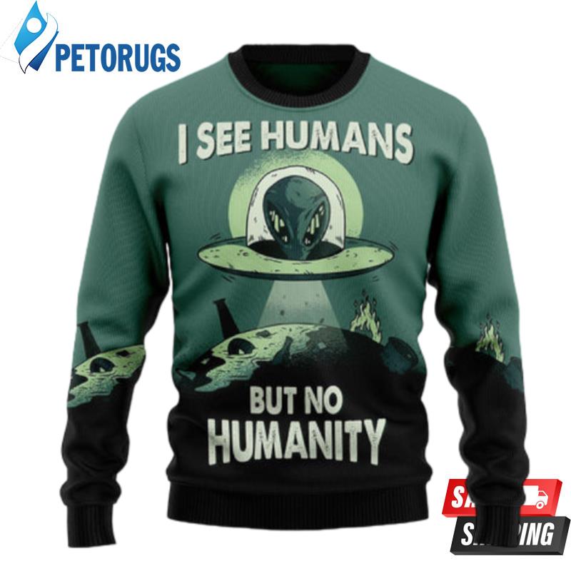 Alien No Humanity Ugly Christmas Sweaters