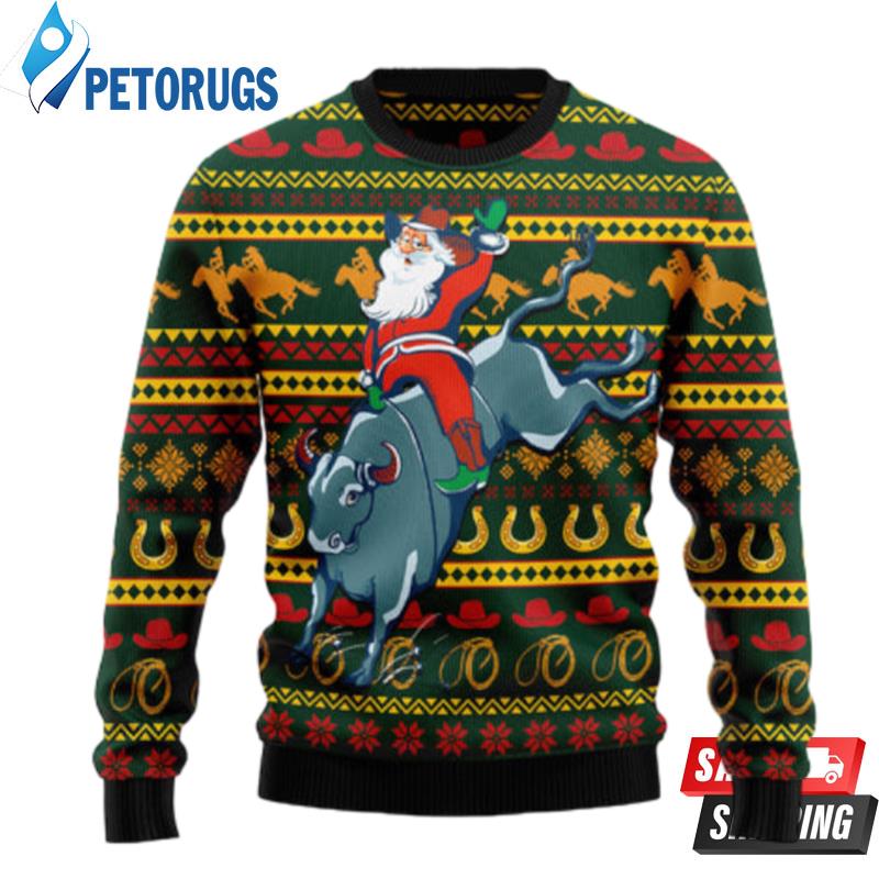 Amazing Cowboy Santa Claus Ugly Christmas Sweaters