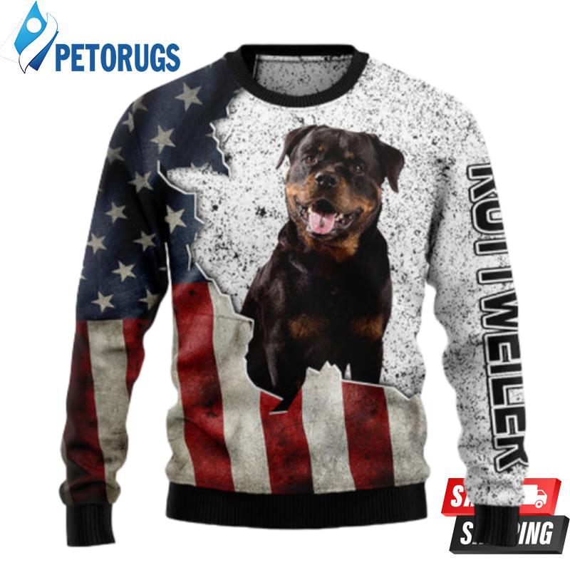 American Rottweiler Ugly Christmas Sweaters