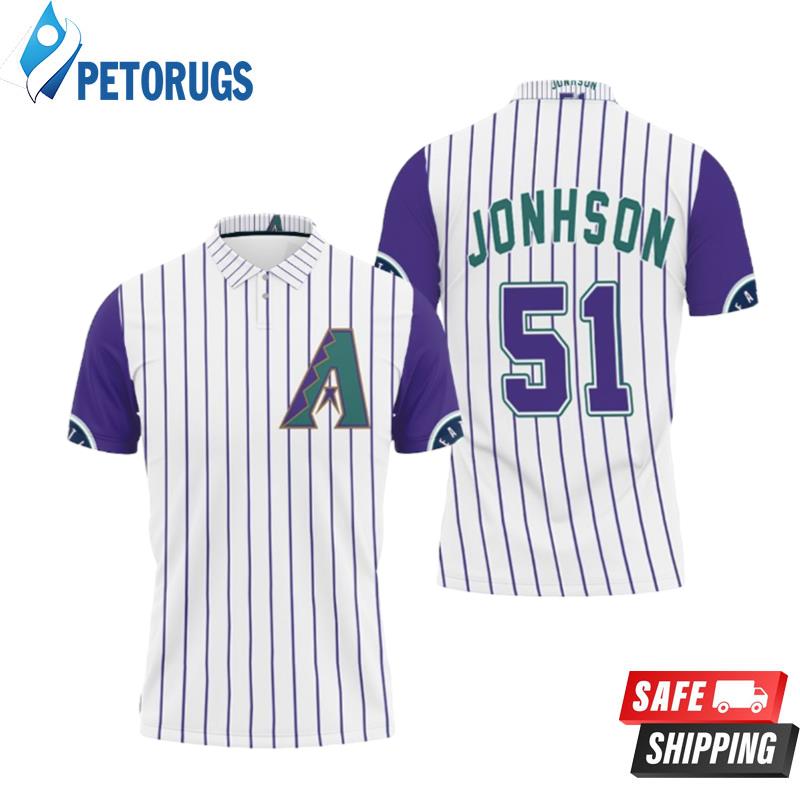Arizona Diamondbacks Randy Johnson 51 2020 Mlb White Purple Inspired Polo Shirts