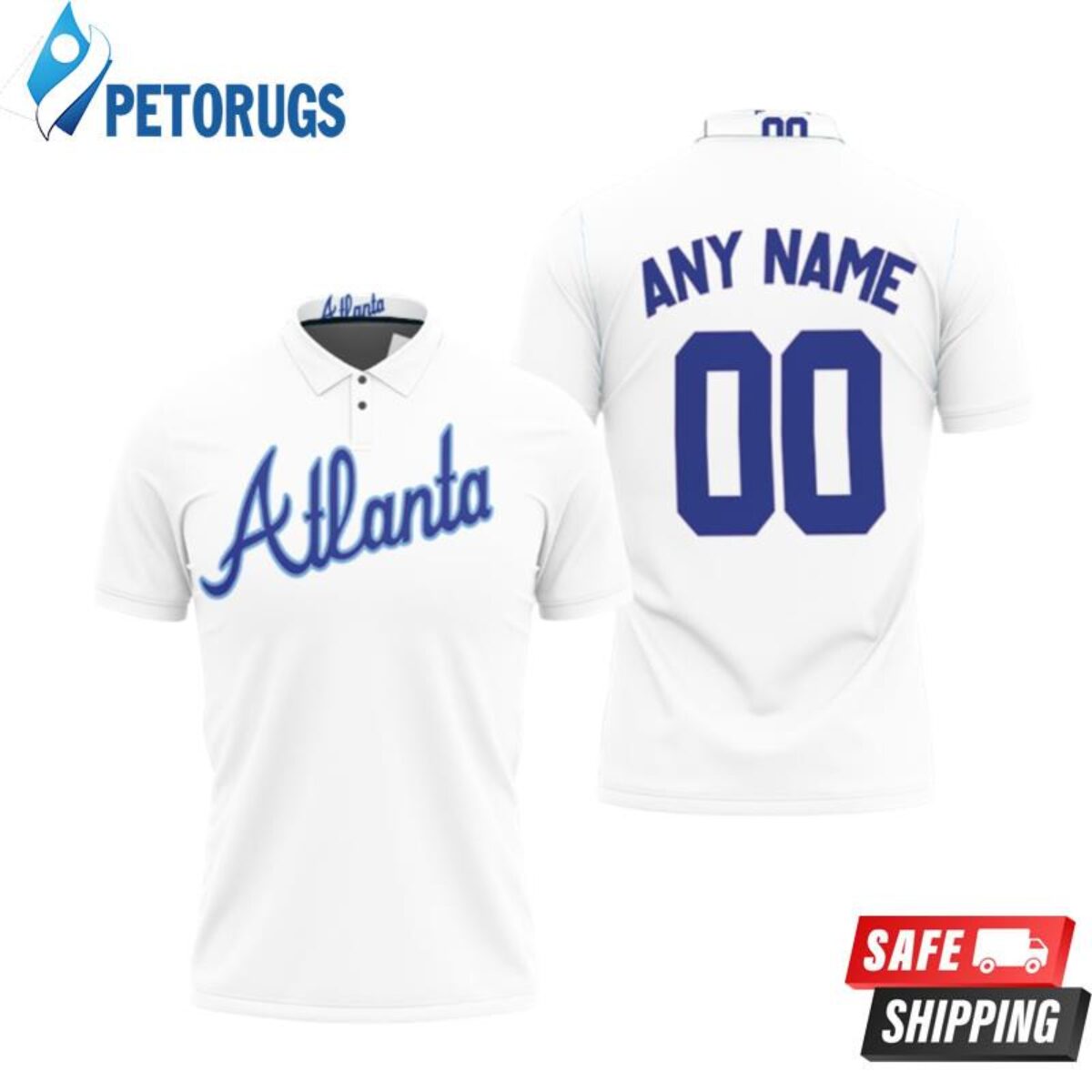 Atlanta Braves Hank Aaron #44 Mlb Big Tall Cooperstown Collection Mesh  Wordmark For Atlanta Fans Polo Shirts - Peto Rugs