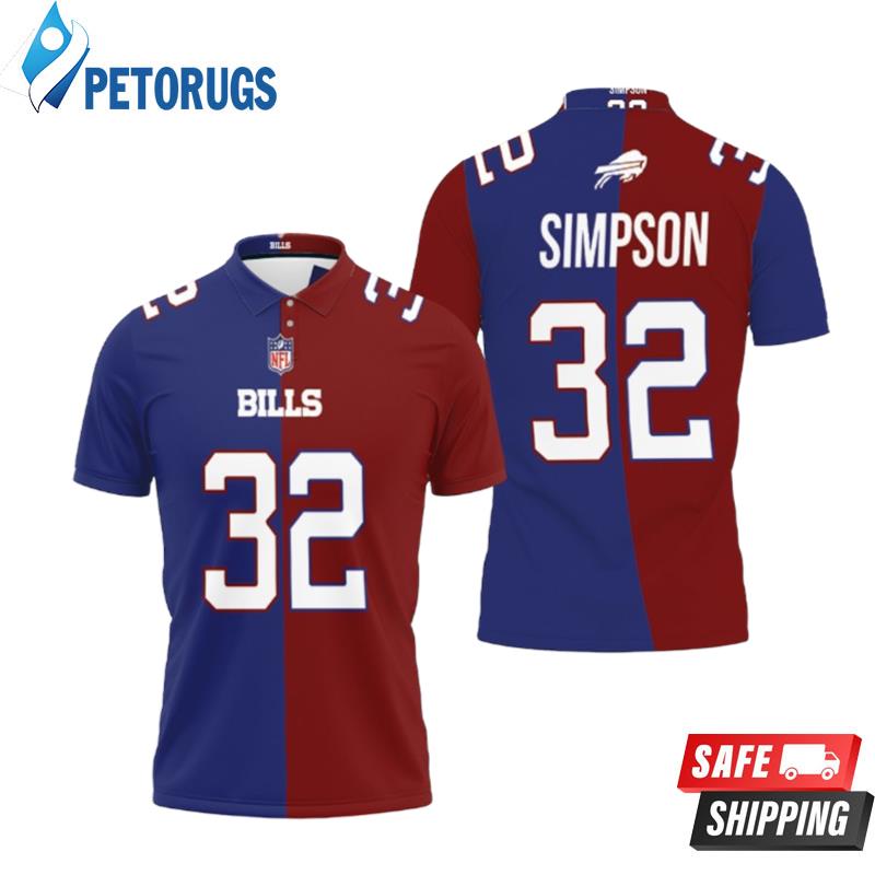 Art Buffalo Bills O. J. Simpson #32 Great Player Nfl Vapor Limited Royal Red Two Tone Style Polo Shirts