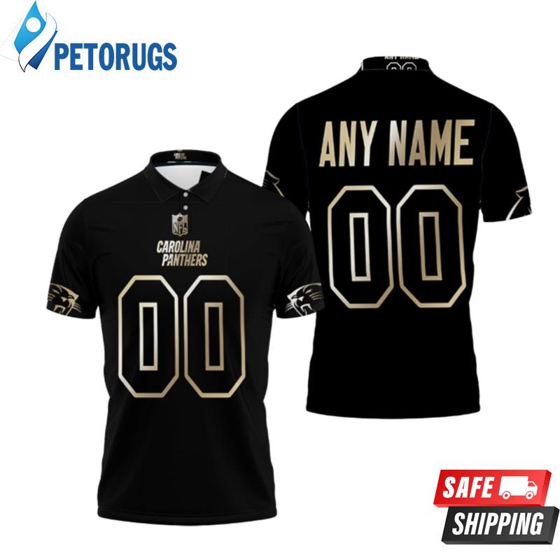 Art Carolina Panthers Nfl American Football Black Golden Edition Vapor Limited Style Polo Shirts