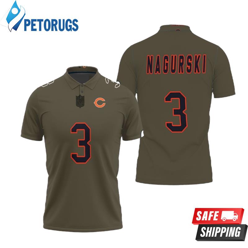 Art Chicago Bears Bronko Nagurski #3 Great Player Nfl Salute To Service Retired Player Limited Olive Style Polo Shirts