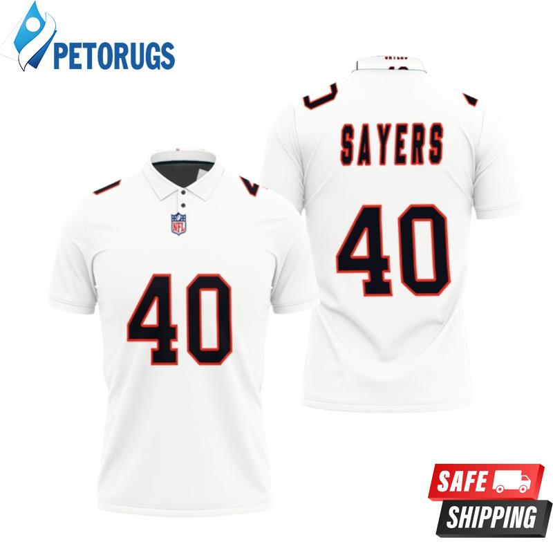 Art Chicago Bears Gale Sayers #40 Great Player Nfl American Football Team Custom Game White Polo Shirts