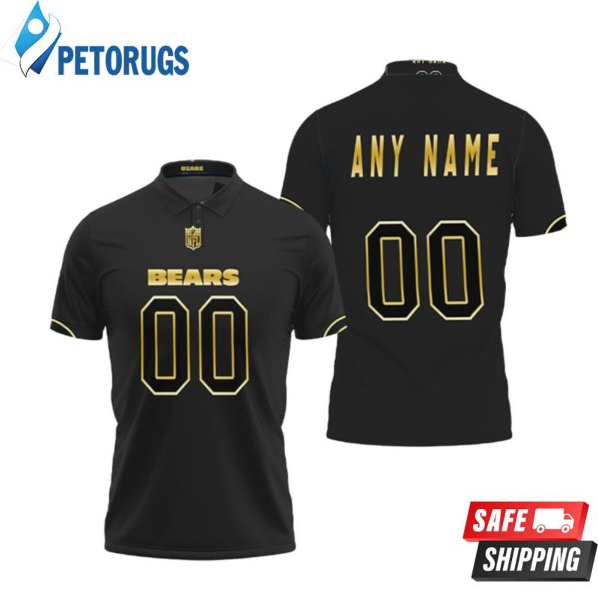 Limited Men's Walter Payton Black/Gold Jersey - #34 Football