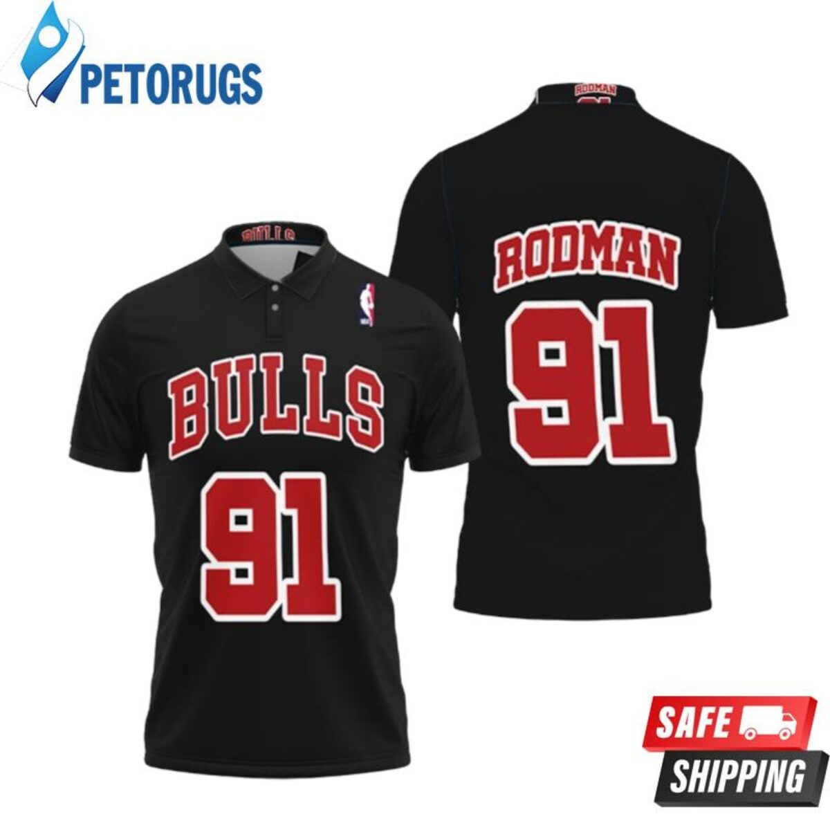 Dennis Rodman Bulls Throwback Black Jersey Large