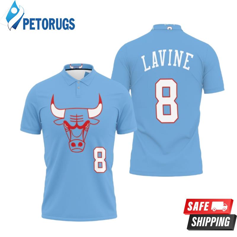 Art Chicago Bulls Zach Lavine 8 2020 City Edition Blue Inspired Polo Shirts