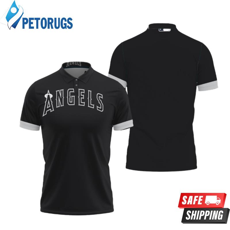 Art Los Angeles Angels Black 2019 Inspired Style Polo Shirts - Peto Rugs