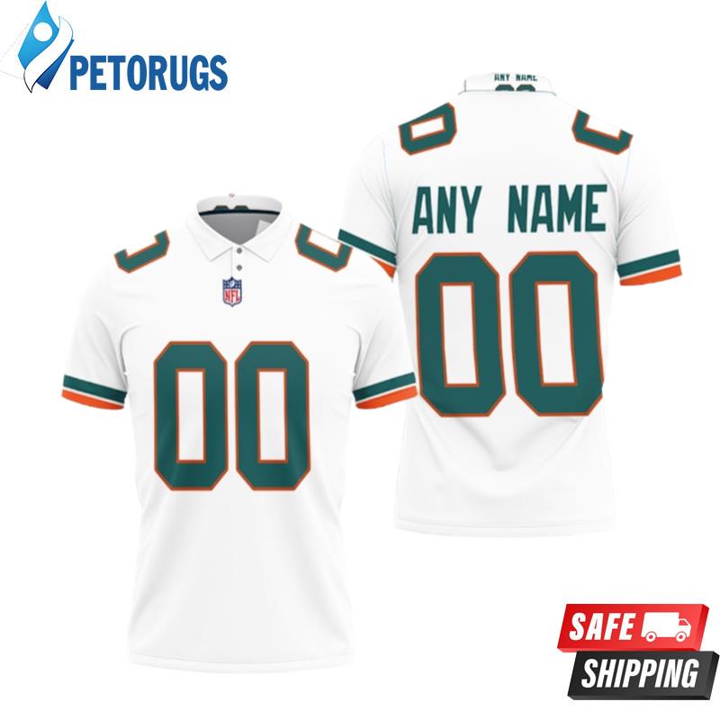 Art Miami Dolphins Nfl American Football White 2019 Alternate Game Polo Shirts