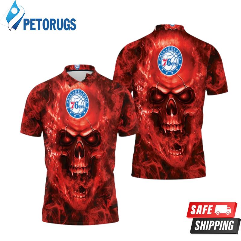 Art Philadelphia 76ers Nba Fans Skull Polo Shirts