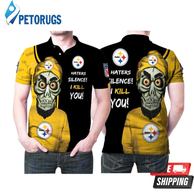 Art Pittburgh Steelers Haters Silence I Kill You Logo Polo Shirts