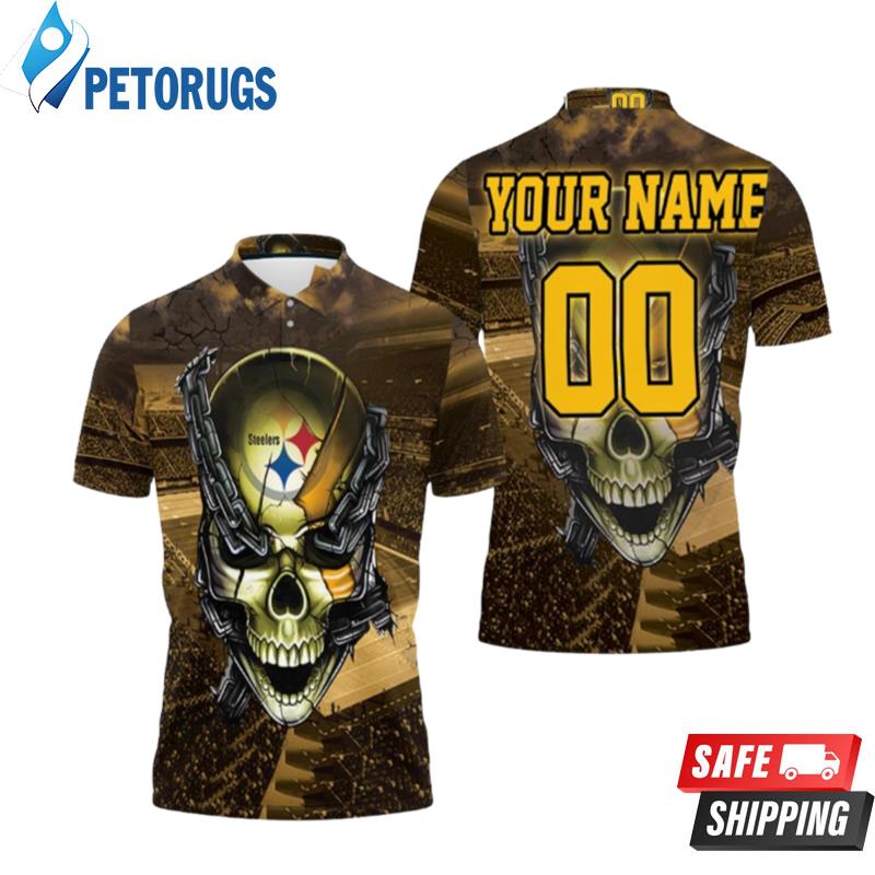 Art Pittsburgh Steelers Skull Chain Personalized Polo Shirts