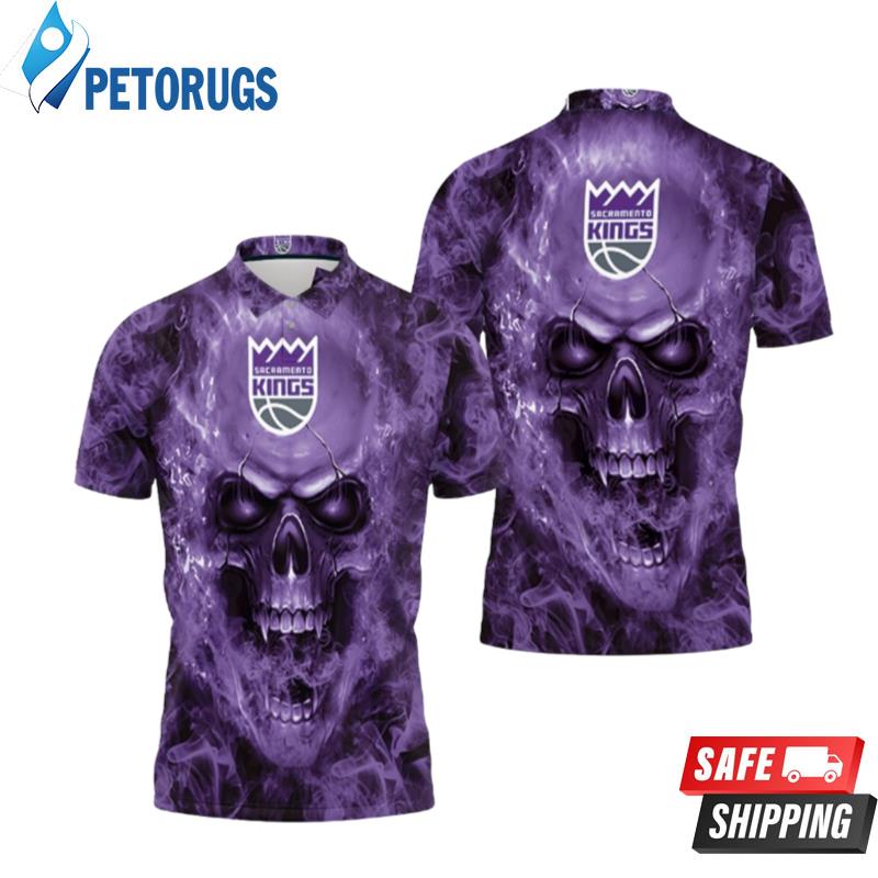 Art Sacramento Kings Nba Fans Skull Polo Shirts
