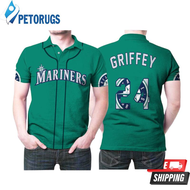 Art Seattle Mariners Ken Griffey Jr 24 2020 Mlb Baseball Green Style Polo Shirts