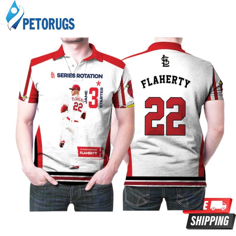Art St Louis Cardinals Jack Flaherty 22 Series Rotation Legend Player Polo Shirts