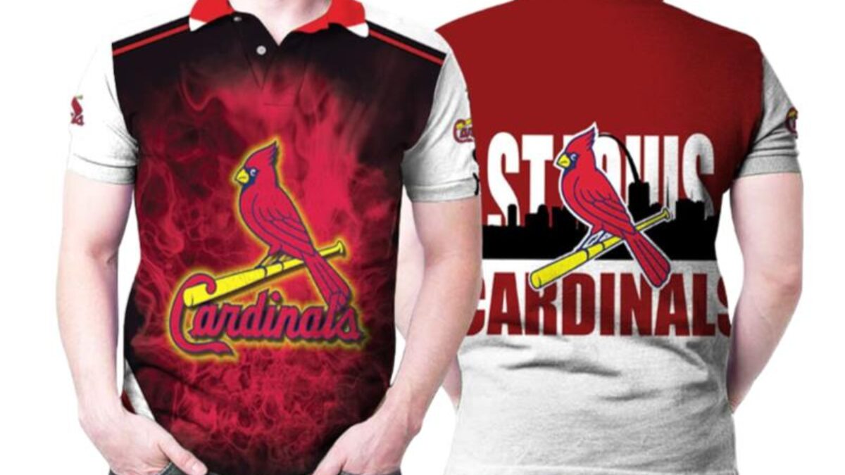 Art St Louis Cardinals Mlb Baseball Team Logo Pattern Polo Shirts