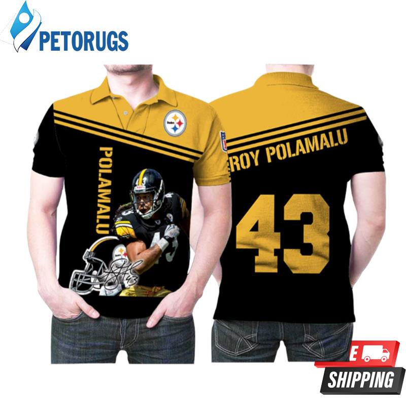 Art Troy Polamalu Pittsburgh Steelers Legend Signed Polo Shirts