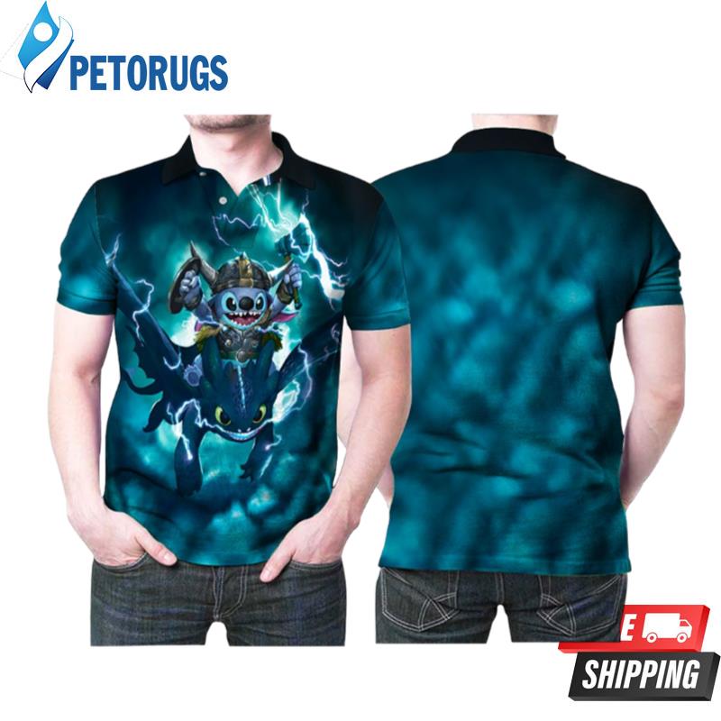 Art Viking Stitch And Toothless Combination Polo Shirts