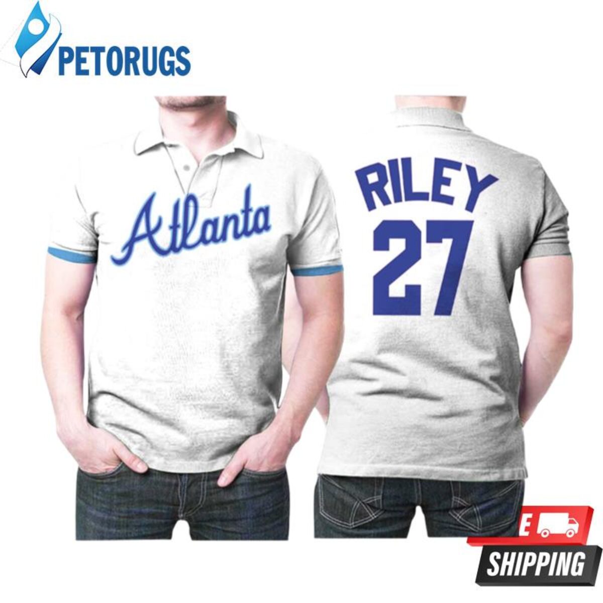 Atlanta Braves Mlb Grey Inspired Style Polo Shirts - Peto Rugs