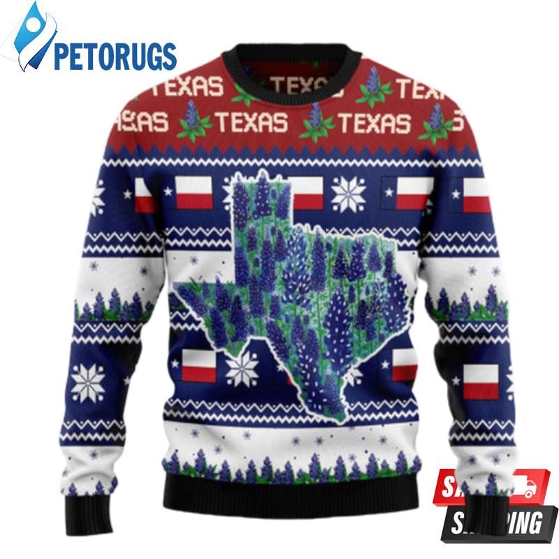 Awesome Texas Bluebonnet Ugly Christmas Sweaters