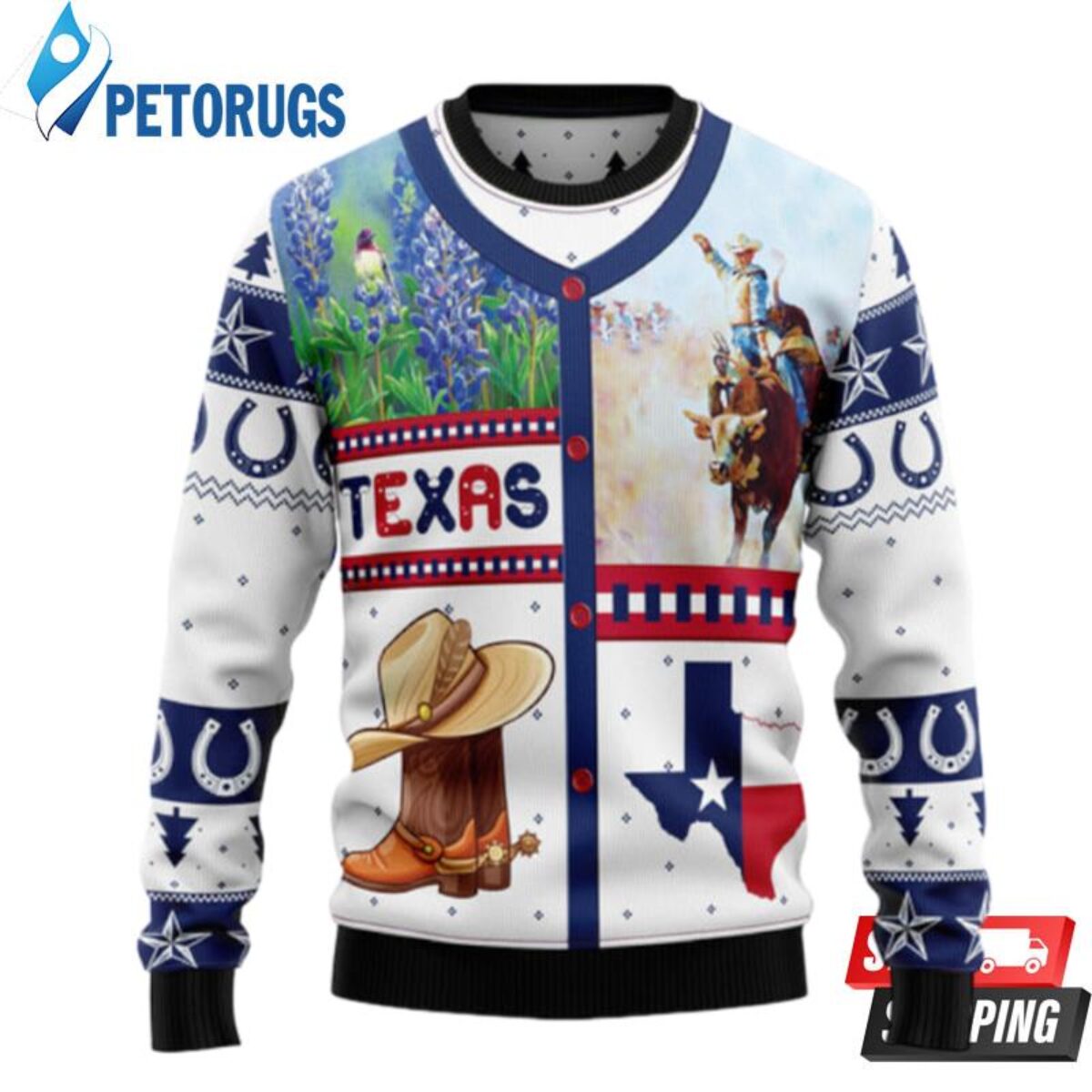 Houston Texans Ugly Christmas Sweater - Peto Rugs