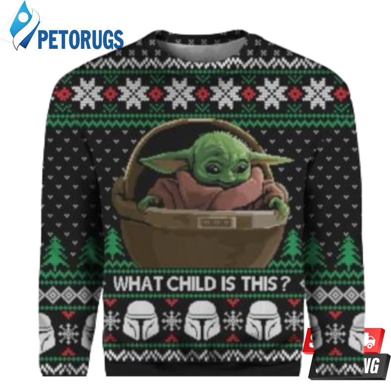 Baby Yoda What Child Is This Ugly Christmas Sweaters