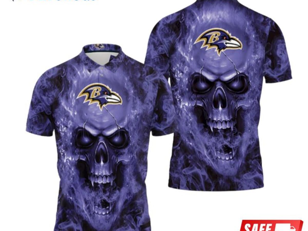 Baltimore Ravens Nfl Fans Skull Polo Shirts - Peto Rugs