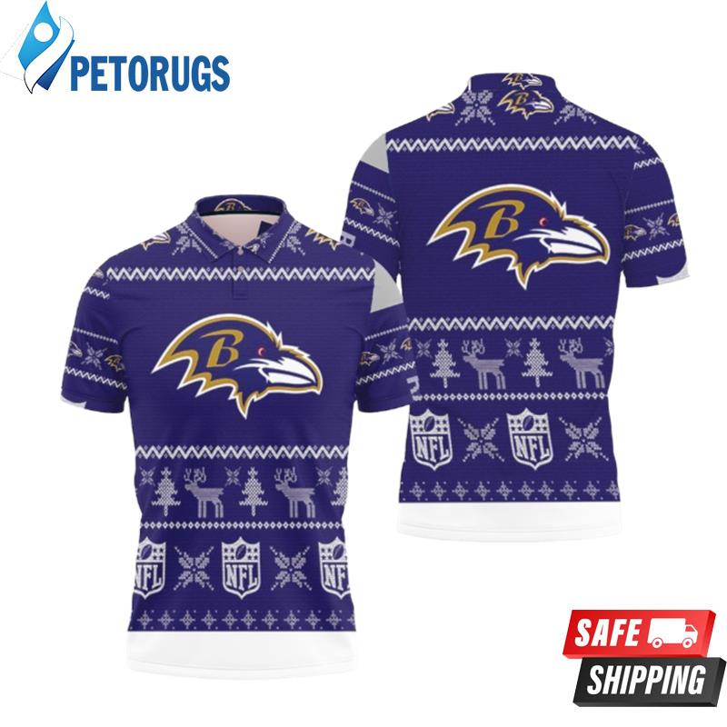 Baltimore Ravens Ugly Sweat Christmas Polo Shirts