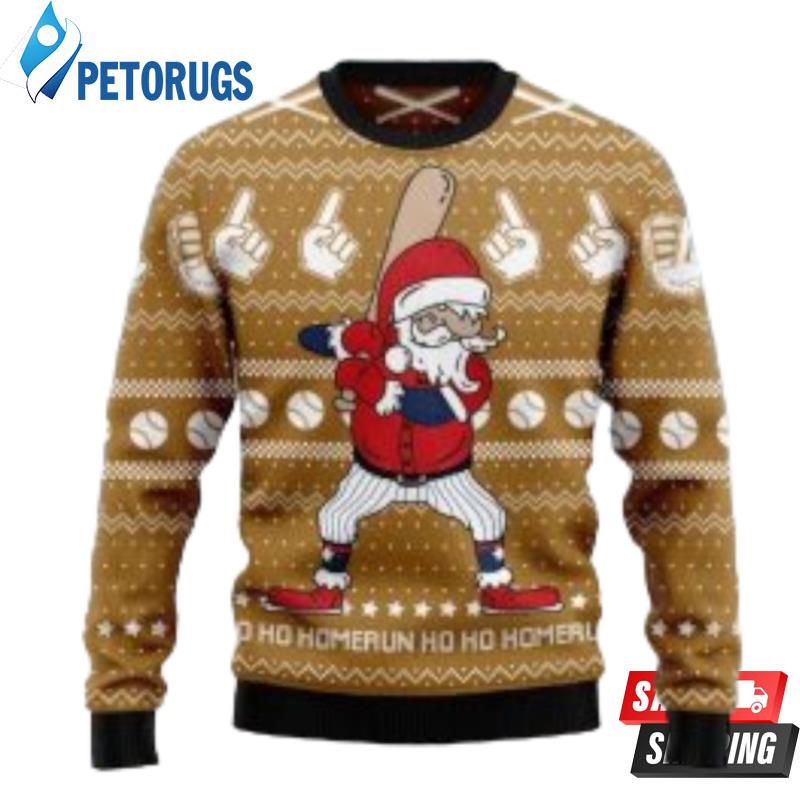 Baseball Ho Ho Homerun Ugly Christmas Sweaters