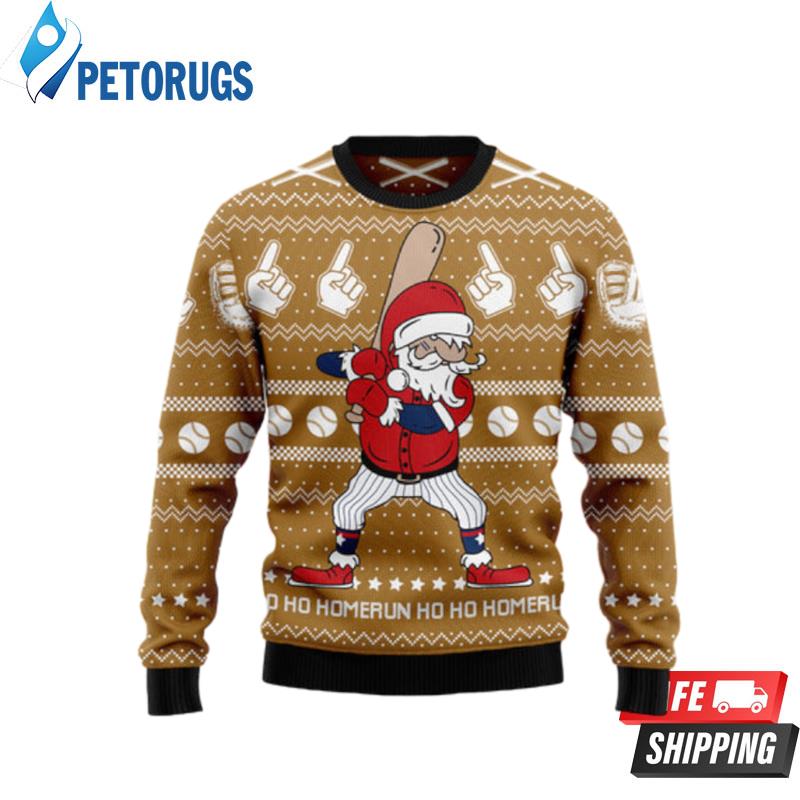 Baseball Ho Ho Homerun Ugly Christmas Sweaters