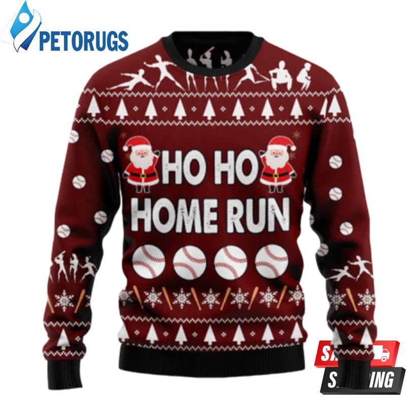 Baseball Hoho Home Run Ugly Christmas Sweaters