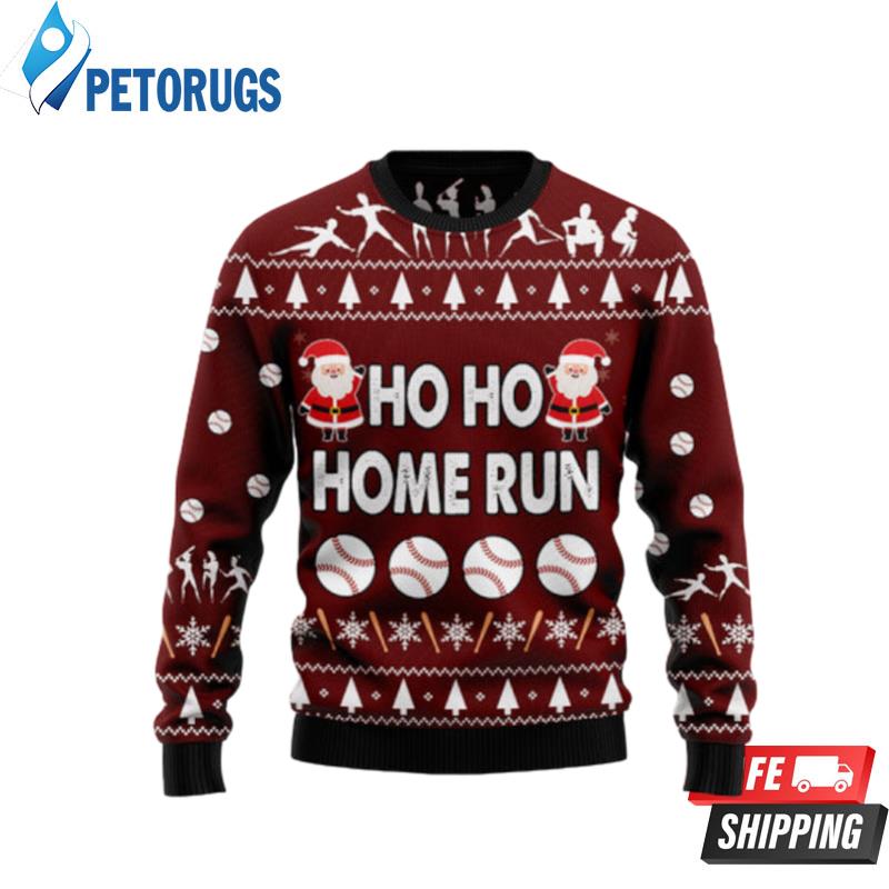 Baseball Hoho Home Run Ugly Christmas Sweaters